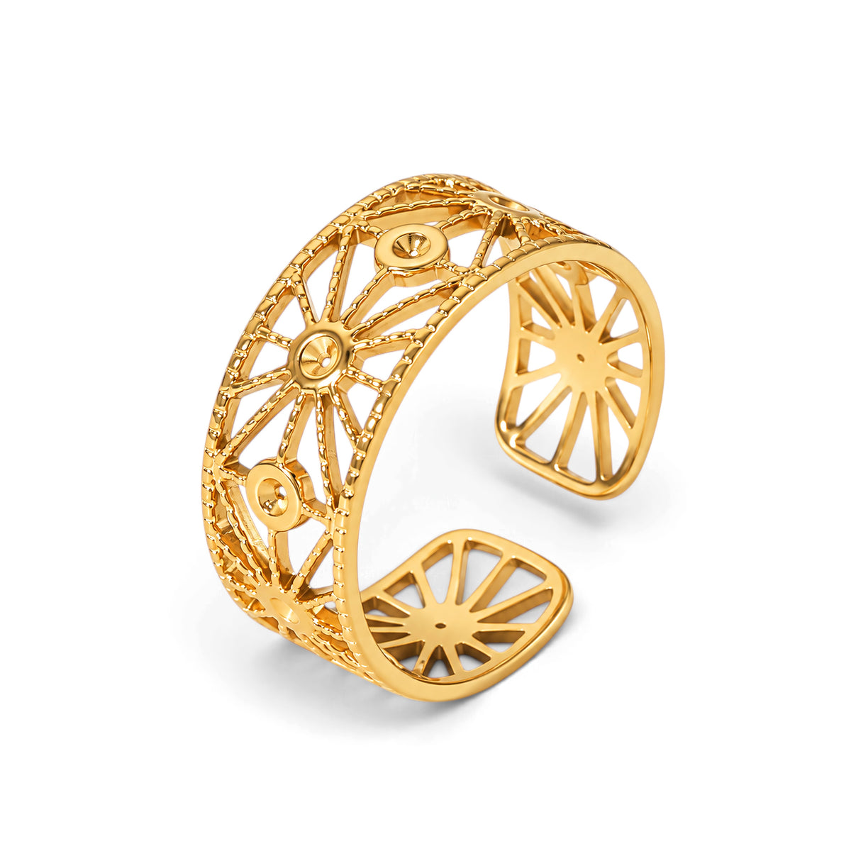 Celestine Sunburst Filigree Ring