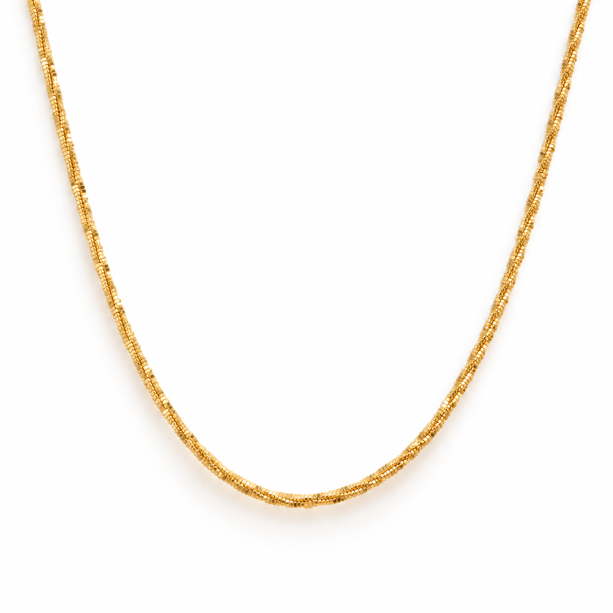 Elodie Textured Gold Chain Necklace by Ellisse & Co. with polished textured gold links
