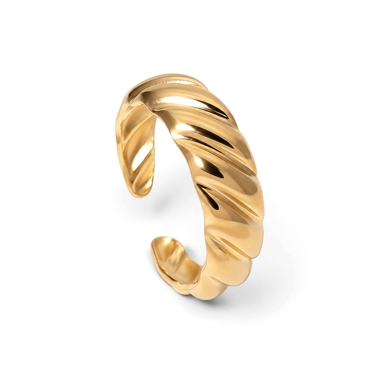 Solène Sculpted Leaf Ring