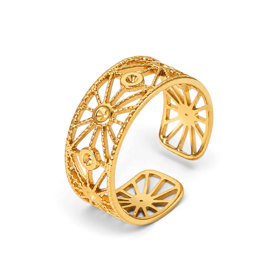 Celestine Sunburst Filigree Ring