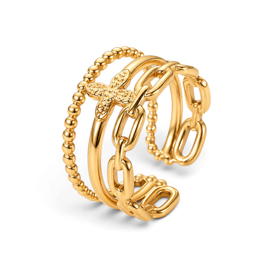 Arielle Layered Link Ring