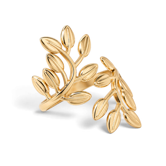 Fleur Golden Laurel Ring