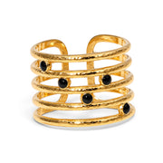 Noelle Black Onyx Spiral Ring