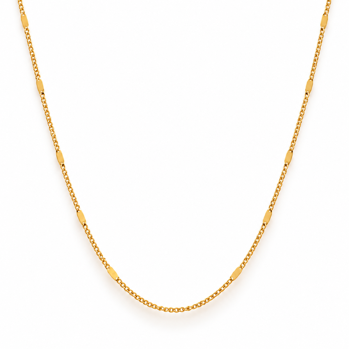 Amelie Delicate Gold Accent Chain Necklace by Ellisse & Co. with dainty gold detailing