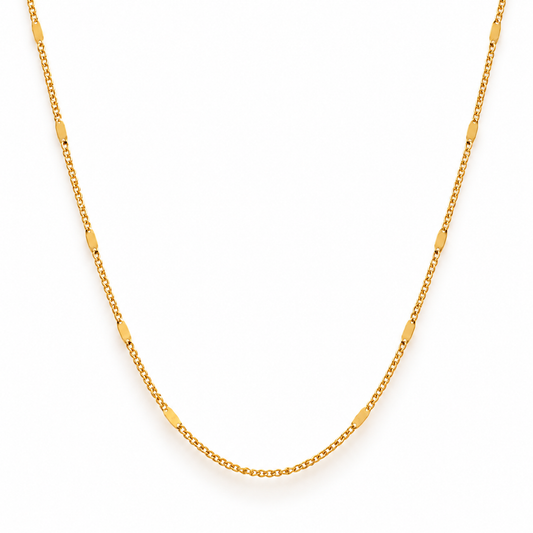 Amelie Delicate Gold Accent Chain Necklace by Ellisse & Co. with dainty gold detailing