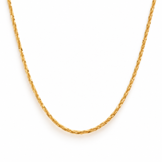 Elodie Textured Gold Chain Necklace by Ellisse & Co. with polished textured gold links