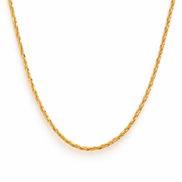 Elodie Textured Gold Chain Necklace by Ellisse & Co. with polished textured gold links