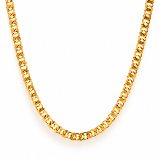 Juliette Gold Curb Chain Necklace by Ellisse & Co. with polished interlocking gold links