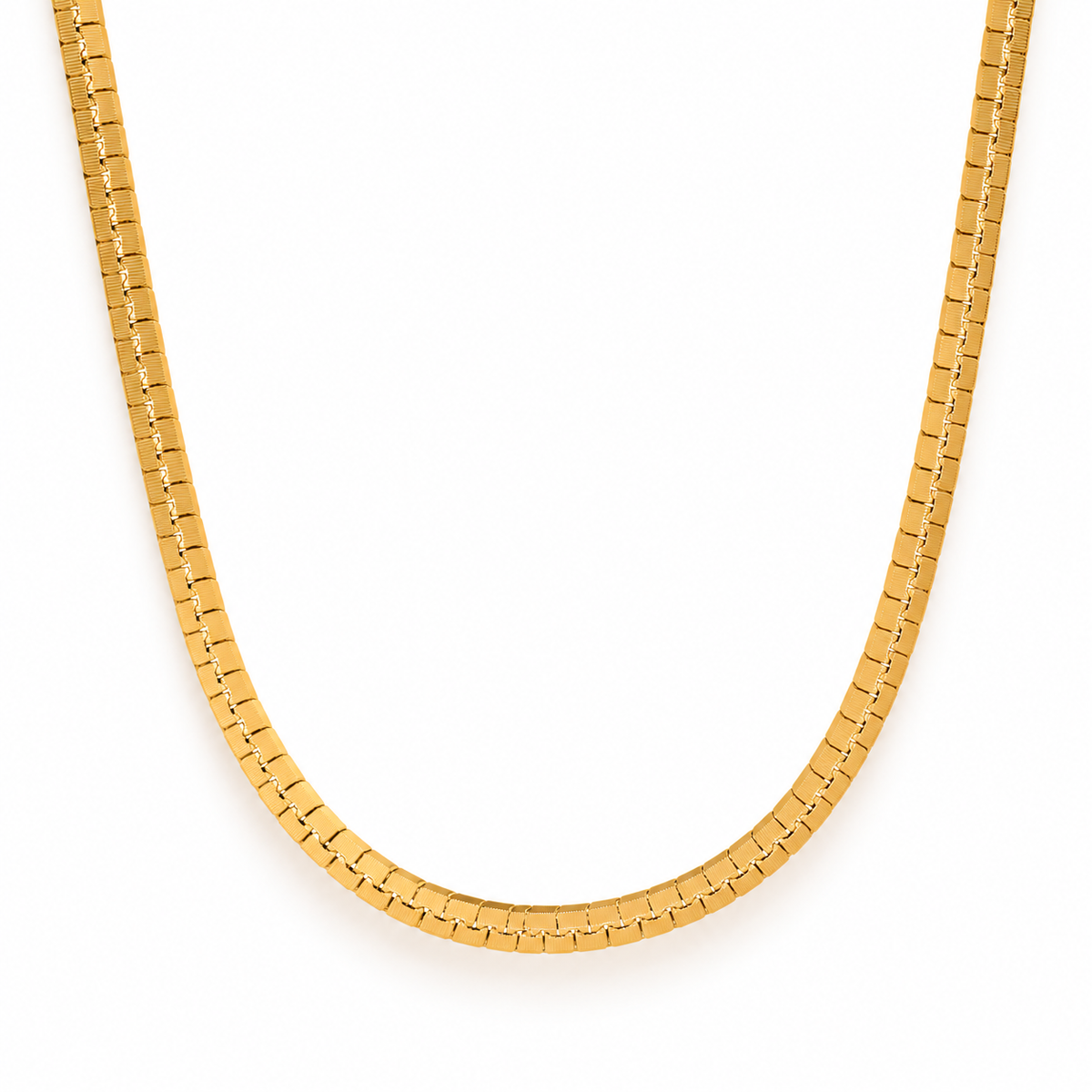 Soleil Bold Gold Snake Chain Necklace by Ellisse & Co. with a sleek polished gold finish