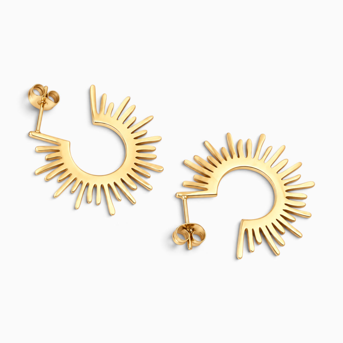 Elodie Sunburst Earrings by Ellisse & Co. with radiant sculptural gold detailing